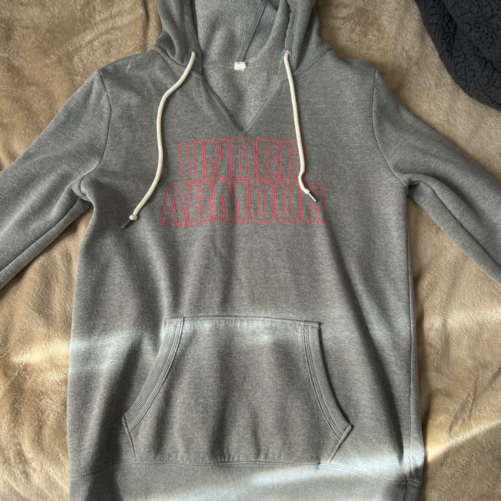 Under Armour Gray Hoodie with Red Logo